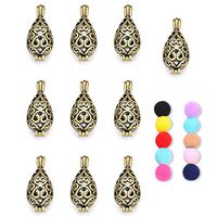 10 Pcs Antique Brass Diffuser Locket Aromatherapy Essential Oil Bangle Cage Lockets for DIY Jewelry Making