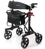 MOVE-X Folding Rollator Deluxe 4-wheel Walker Foldable Light Weight - Black