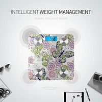 Colorful Butterflies and Flowers Weighing Machine for Body in Body Scale Scale Weight Tracks 8 Key Compositions Analyzer Sync with Fitness Apps 400 Lbs