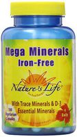 Nature's Life Veg Capsules, Mega  Minerals, Iron Free, 100 Count