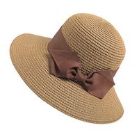 Meidexian888 Beach Sun Hat for Women,Ladies Summer Outdoor Sunshade UV Protection Straw Hat (Coffee)