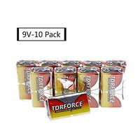 TDRFORCE 9 Volt Alkaline Batteries, Max 9V High Performance Battery Alkaline with 10 Count Pack