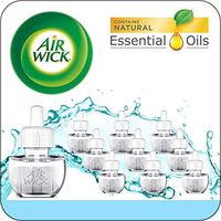Air Wick Plug in Scented Oil, Fresh Waters, Eco Friendly, Essential Oils, Air Freshener, 10 Refills
