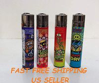 12 Pcs Brand New Full Size Refillable CLIPPER Cigarette Lighters Happy Day Style
