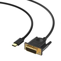 QGeeM USB C to DVI Cable Adapter,4K@30Hz Thunderbolt 3 to DVI 4FT USB 3.1 Type C to DVI(24+1) Male 4K@30Hz Cable Compatible with 2018 MacBook Pro,Surface Book 2,Dell XPS 13,Galaxy S10 (1.2M)