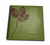 3dRose db_99339_1 Red Leaves Inspirational Love is Patient, Love is Kind Bible Verse-Drawing Book, 8 by 8-Inch