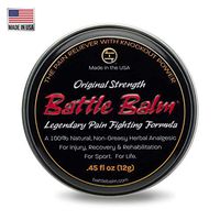 Battle Balm Original Strength Pain Relief Cream (0.45-Ounce) - All-Natural and Organic Topical Analgesic for Arthritis, Muscle Soreness, Sprains, Strains, Bruises and More. Professionally Approved.