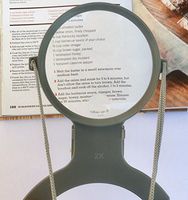 Hands Free Chest Rest LED Magnifier with 2.5X Main Lens and 5X Bifocal, Neck Cord Makes it Comfortable for Reading, Arts & Crafts, Newspapers, Books, Cross Stitch, Magnifying Aid for Low Vision