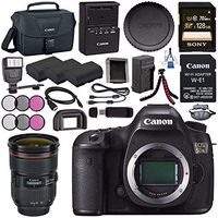Canon EOS 5DS 5D S DSLR Camera + Canon EF 24-70mm f/2.8L II USM Lens 5175B002 + LPE-6 Lithium Ion Battery + External Rapid Charger + Sony 128GB SDXC Card Bundle