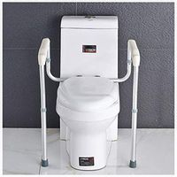 CUUYQ Bathroom Safety Frame, Adjustable Toilet Safety Rails Toilet Safety Frame Toilet Handrails Grab Bar Bathroom Toilet Handrails Grab Bar,White