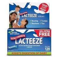 Lacteeze Extra Strength 120 chewable tablets Mint