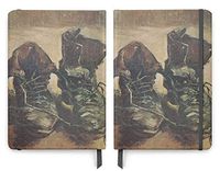 Van Gogh Art - PU (Vegan) Leather A5 Notebook - Lines Pages - Pair of Shoes