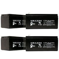 4 Pack Replacement for APC Back-UPS ES 350VA BE350C Battery - Replacement UB1234 Universal Sealed Lead Acid Battery (12V, 3.4Ah, 3400mAh, F1 Terminal, AGM,SLA) - Includes TWO F1 to F2 Terminal Adapter
