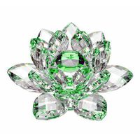 Amlong Crystal Hue Reflection Crystal Lotus Flower with Gift Box, Green (3 Inch)