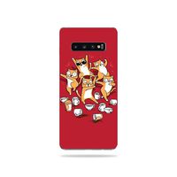 MightySkins Skin Compatible with Samsung Galaxy S10 Plus - Cat Coffee Party | Protective, Durable, and Unique Vinyl Decal wrap Cover | Easy to Apply, Remove, and Change Styles | Made in The USA