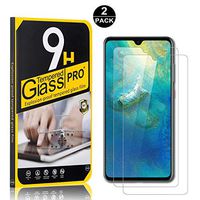 Tempered Glass Screen Protector Compatible with Huawei Mate 20, UNEXTATI 9H Hardness Screen Protector Film, HD Clear Tempered Glass Film for Huawei Mate 20, 2 Pack