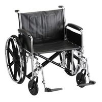 Nova MedicalProducts Healthcare 24" Steel Wheelchair with Detachable and Full Arms and Footrests