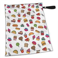YyTiin Reusable Snack and Everything Bags - Fast Food Pattern,Large