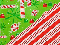 Holiday Kids - Candy Canes Reversible 24"x833' Gift Wrap Full Ream Roll (1 roll) - Wraps -M6269F24