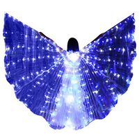 Zcuhen LED Lights Belly Dance Isis Wings Glow Angel Wings for Adults and Child Dancing Costume Scarf Scarves Wing Cape