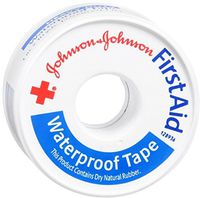 JOHNSON & JOHNSON Red Cross First Aid Waterproof Tape 1 Inch X 10 Yards 10 Yards (Pack of 12)