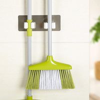 Double Buckle Broom Holder Wall Mount and Mop Tool Organizer Closet Storage Kitchen Rack Home Organization Brush Broom Hanger Storage Rack Kitchen Tool (A)