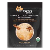 Vegansmart Organic Plant Based Protein Powder by Naturade, All-In-One Shake – Chai Spices, Single Serving