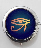 BlackKey Egyptian Symbol Eye of Horus 3-Compartment Decorative Pocket Gift Box Case Organizer for Pill, Color 1 -135