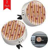 Floral Orange Car Aromatherapy Essential Oil Diffuser Crystal Glass Air Freshener Vent Clip Locket with 4 Refill Pads Silver metal Car Diffuser for Aromatherapy 34mm