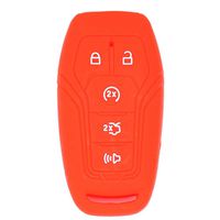 WFMJ Red Silicone Smart 5 Buttons Remote Key Case Cover Bag for Ford Fusion Mustang F-150 F-450 Edge Explorer F-550