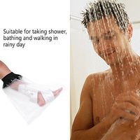 Zyyini Leg Cast Cover,Waterproof Cast Bag Bandage Watertight Adult Plastic Protection Dry Bag,Half Leg Water Tight, Resistant, Submersible Seal Protector for Shower, Broken Foot, Ankle, Knee, Toe