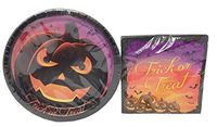 Halloween Plate and Napkin Set ~ Serves 18 (Trick or Treat)