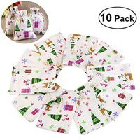 UEETEK Natural Linen Jute Burlap Small Simple Sack Pouch Drawstring Bag Jewery Bag Wedding Favor-Pack 10pcs