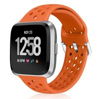 XFYELE Sport Band Compatible with Fitbit Versa/Versa 2/Versa Lite/SE, Soft Breathable Silicone Strap Replacement Wristband with Multiple Colors for Men Women (Orange)