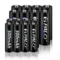 PALO 8 Pack 1.2V AAA300mAh Rechargeable Battery with 8 Pack AA600mAh Ni-MH Battery for Solar Lights Solar Lamp-UL Certificate