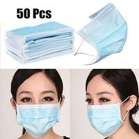 HJZXC Disposable Mask 50PCS Face Mask with Ear Loops,Cup Masks,Breathable Earloop Face Mask 3 Layers Masks