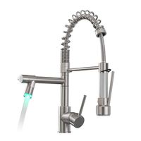 Aimadi Commercial Pull Down Kitchen Faucet Sprayer with LED Light,Brushed Nickel