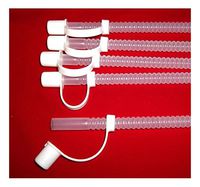 5 New 13” Clear Flex Straws Plastic Reusable Flexible Round Resealable w/Cap