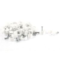 uxcell Semi Circle Shaped Cable Wire Cord Holder Tie Clips Nail 50Pcs