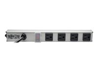 Tripp Lite 4 Outlet Power Strip, 10 ft. Cord with NEMA 5-15P Plug, 12 inch., Metal (PS120410)