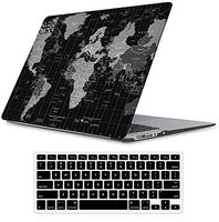 iLeadon MacBook Pro 15 Inch Case with Retina Display 2012-2015 Release Model A1398 Rubberized Hard Shell Cover+Keyboard Cover for MacBook Pro 15" Retina Non CD ROM, Black World Map