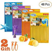 48 PCS Drain Sticks Drain Cleaner Deodorizer Sticks Drain Stix Sink Sticks for Septic Tank Safe, Preventing Future Clogs and Eliminating Odor, Gift with 2 Drain Snak