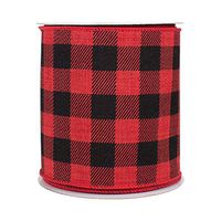 Buffalo Plaid Wired Ribbon Decoration - 4" x 10 Yards, Red & Black, Valentine's Day, Christmas Wreath, Farmhouse Decor, Garland, Gifts, Wrapping, Wreaths, Bows