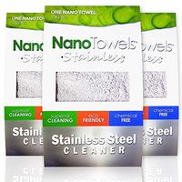 Nano Towels Stainless Steel Cleaner 3-PACK | The Amazing Chemical Free Stainless Steel Cleaning Reusable Wipe Cloth | Kid & Pet Safe | 7x16" (3)