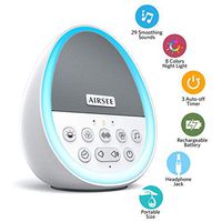 Portable Rechargeable White Noise Machine with 8 Colors Night Light, Sound Machine Improve Sleeping with 29 Non-Looping Soothing Nature Sounds and Lullaby, Ideal for Kids, Adults and Travel