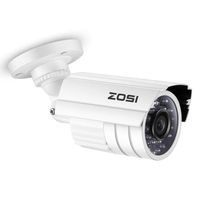 ZOSI 720P HD 1280TVL Hybrid 4-in-1 CCTV Camera 24PCS IR-LEDs Security Day/Night Weatherproof Bullet Surveillance Cameras for HD-TVI, AHD, CVI, and CVBS/960H Analog DVR (White) (Renewed)
