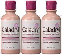 Caladryl Lotion, Calamine Plus Itch Reliever, 6-Ounce Bottles (Pack of 3)