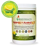 BodyHealth PerfectAmino XP Lemon Lime (60 Servings), Best Pre/Post Workout Recovery Drink, 8 Essential Amino Acids Energy Supplement with 50% BCAAs, 100% Organic, 99% Utilization