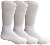 Yacht & Smith King Size Loose Fit Non-Binding Soft Cotton Diabetic Crew & Ankle Socks, Bulk Value Pack