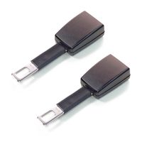 2 x Rigid 5" Seat Belt Extension (7/8" Tongue Width, Black) - E-Mark Safety Certificate - Buckle Up to Drive Safely